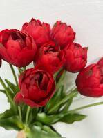 Искусственное растение букет тюльпанов пионовидных красные h40 купить в интернте магазине 100kashpo.by в  #REGION_NAME_DECLINE_PP# 